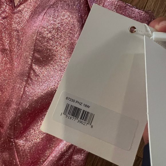 Mac Duggal 67230 Fabulouss Strapless Metallic Pink Strapless Mermaid Gown 18W - Picture 8 of 10